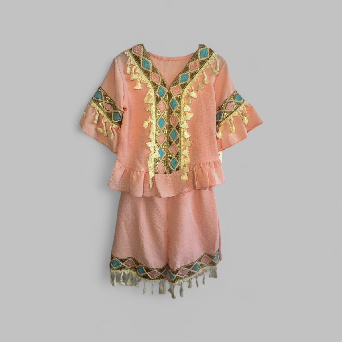 pink-blouse-shorts-set- Komplekt roosa pluus + lühikesed püksid. - Image 2