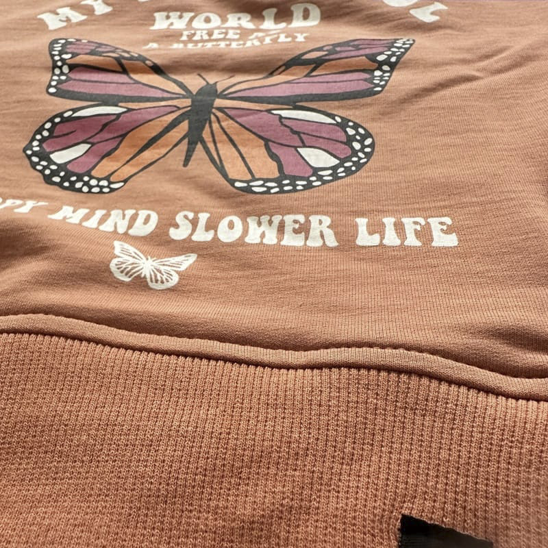 IMG_29008 Komplekt roosa liblikastrükiga T-särk+püksid - Image 4