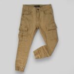 Pikad küljetaskutega püksid, beež