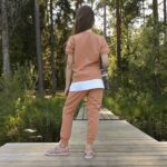 Komplekt roosa liblikastrükiga T-särk+püksid - Image 2